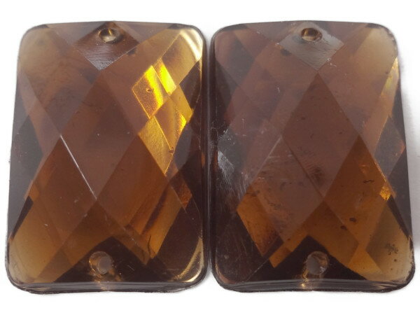 キラリ手芸部 No.860ビジュー パーツ ソーオン ストーン（アクリルビーズ ラインストーン)茶色（ブラウ..