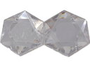 キラリ手芸部 No512ビジュー パーツ ソーオン ストーン(アクリルビーズ ラインストーン)クリスタル2.5×2.5cm_3個入り【六角形】(手芸用 縫い付け...