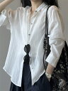 シャツ UVカット レディース 夏 リネン混 シャツブラウス カーディガン 長袖 羽織り カーデ 前開き トップス 上着 リゾート オフィス 通勤 ゆったり き...