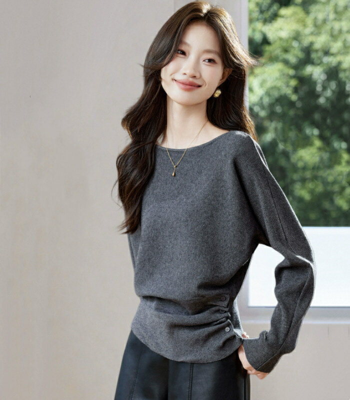 セーター ニット ボートネック レディース ニットセーター 長袖 トップス カットソー ニットトップス 秋冬 インナー 重ね着 レイヤード 無地 プルオーバーニット プルオーバー きれいめ オフィス シンプル 着痩せ お洒落 通勤 秋 秋服 冬服 OL 韓国 20代 30代 40代 50代