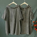 パーカー 薄手 tシャツ シャツ レディース チェック 半袖 春 夏 フード付き 総柄 トップス 綿麻調 ギンガムチェック シンプル カジュアル 着回し 大人 春 夏 体型カバー 綿 コットン プルオーバー シンプル ゆったり ナチュラル おしゃれ 森ガール シンプル 大人可愛い