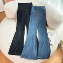 ベルボトム フレアパンツ ワイドパンツ レディース ハイウエスト ストレッチ 春 秋 ウエストゴム ヨガパンツ ロング丈 パンツ パンタロン イージーパンツ おしゃれ シンプル ウエストゴム 美脚 パンツ 脚長効果 着瘦せ 春秋 春 秋 ボトムス 無地 細見え 黒 ブルー