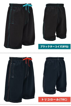 FILA(フィラ) メンズ 水着 サーフパンツ インナーパンツ付き ハイブリッドトランクス サーフトランクス 男性用 ハーフパンツ スイムボトム 紳士 スイミング スイムウェア 水着 サポーター一体型 パパ水着 ブラック/ネイビー M/L/LL 426200 ゆうパケット送料無料