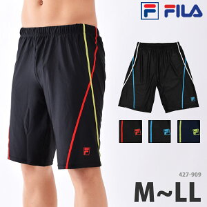 FILA(フィラ) メンズ フィットネス水着 男性用 ひざ丈 スイムボトム ルーズフィット ゆったり 体型カバー 紳士 サーフパンツ スイミング スイムウェア スイムスパッツ スクール水着 ブラック系 ネイビー系 レッド系 ブルー系 427909 M/L/LL ゆうパケット送料無料