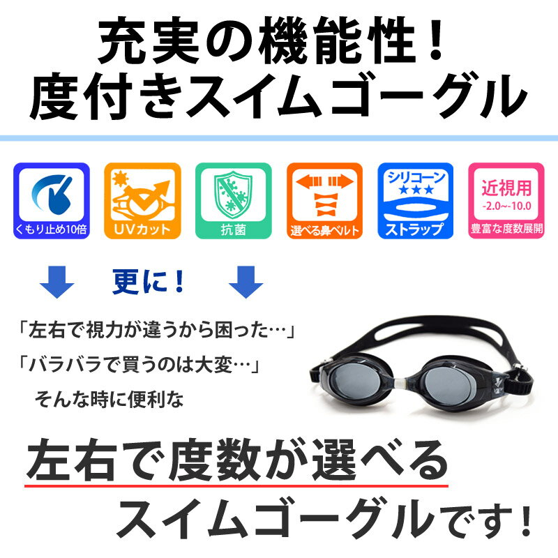 度付き ゴーグル 水泳 キッズ 大人用 タバタ Tabata VIEW ビュー スイムゴーグル UVカット くもり止め 近視用 日本製 フィットネス スクール水着 水中メガネ スイミング レンズ 男女兼用 VC580SA VPS570 view-goggles ネコポス 送料無料 2