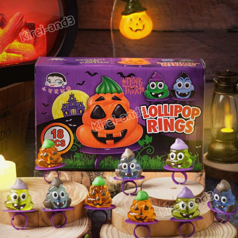 ハロウィンお菓子 ハロウィン指輪キャンディ Halloween 18個入り 人気キャンディー ミニ ババ 洋菓子 ..