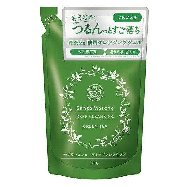 サンタマルシェ 薬用ディープクレンジング 詰め替えパウチ 4個セット ジェルタイプ うるおい ニキビ予防 肌荒れ予防 肌（2枚目）