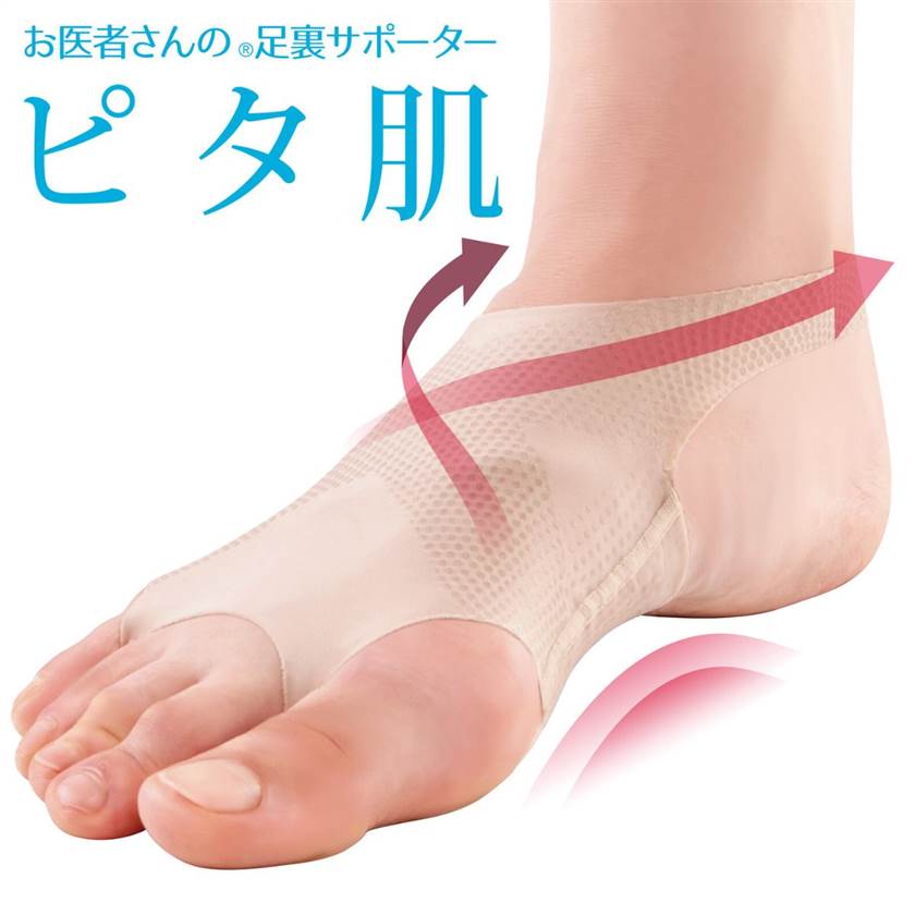 お医者さんの足裏アーチサポーター ピタ肌　2枚組　薄い 軽い 歩きやすい ぴったりフィット 日本製 