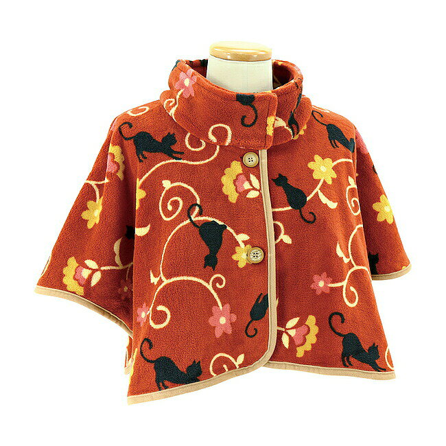 【スーパーセール10%割引】ふんわりMFショルダーウォーマー 猫更紗赤