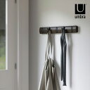 【レビュー特典あり】umbra アンブラ フリップフック 5 ブラック ウォルナット 357935[コート掛け シンプル おしゃれ 省スペース 壁 木製 壁掛け...
