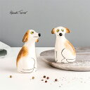 【レビュー特典あり】HannahTurner ソルト&ペッパー ドッグ[塩コショウ入れ おしゃれ 塩胡椒 容器 調味料入れ 陶器 スパイスボトル インテリア雑貨...