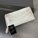 【特典あり】ヒマラヤ クロコダイル長財布[クロコダイル 財布 長財布 メンズ ダブル ファスナー レディース 白 ラウンドファスナー ラウンド さいふ スリム ...