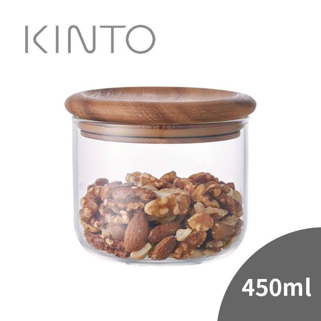 【レビュー特典あり】KINTO キントー BAUM NEU キャニスター 450ml[保存容器 耐熱ガラス ガラス 容器 入れ物 蓋付き 収納 パッキン付き 密閉 クリア 透明 中身が見える 蓋 木製 おしゃれ キッチン収納 整理整頓 スタッキング キッチン 台所]