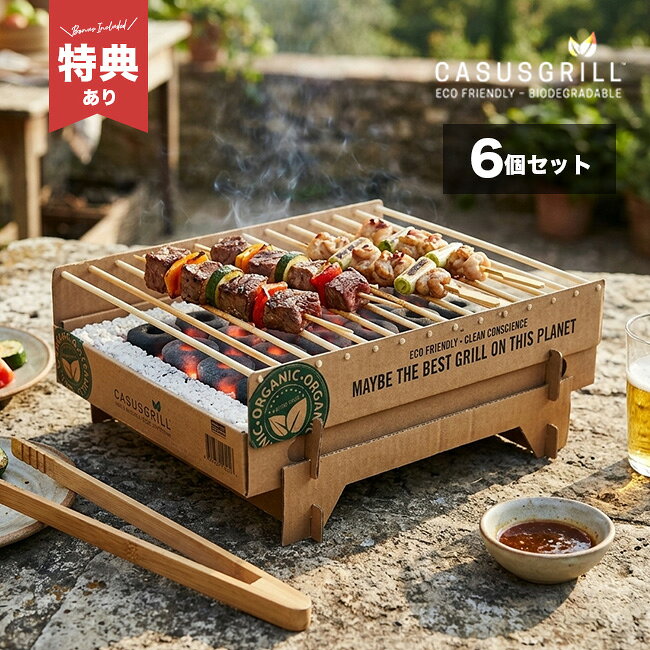 【特典あり】クラフトグリル《6個セット》[使い捨てコンロ バーベキュー 網 バーベキューコンロ バーベキューグリル 便利 グッズ グリル コンロ 炭火 焼き網 台 脚付き 小型 1人用 2人用 コンパクト BBQコンロ 使い捨て アウトドア バーベキュー用品] 即納 kireispot-10060678 キレイスポット パッケージ画像