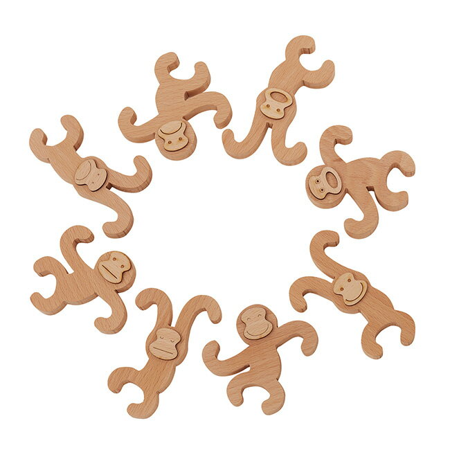 【特典あり】MOCCO モッコ ぶら下がりお猿だョ！全員集合 NH-05[おもちゃ 猿 サル 木 女の子 男の子 知育玩具 3歳 3才 木製 知育 立体パズル 積み木 つみき 木のおもちゃ パズル バランス バランスゲーム 日本製 子供 室内 遊び 室内遊び] 2