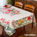 【レビュー特典あり】Redoute ルドゥーテ テーブルクロス B 145×230cm F094B／L[バラ柄 薔薇柄 ローズ柄 かわいい クロス 布 おしゃれ 可愛い バラ 薔薇 ローズ ばら 花 撥水加工 撥水 洗える サイズ 大きさ 6人掛け テーブル] 1-2W その1