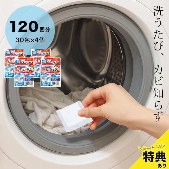 【特典あり】洗濯槽快 分包タイプ 30包入 4セット 計120包[洗濯槽クリーナー ドラム式 洗濯機 掃除 洗..