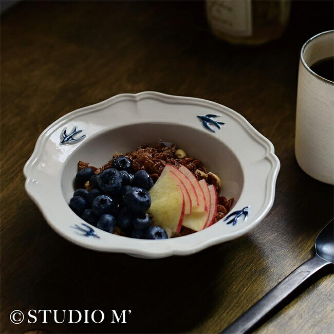 乐天商城 - 【特典あり】studio m’ スタジオエム アーリーバード 170ボウル [ボウル スープボウル 白 スープ皿 おしゃれ 北欧 つばめ 鳥 モチーフ バード お皿 かわいい スープボール シリアルボウル レンジOK シリアルボール デザイン ツバメ 日本製]