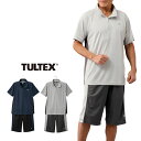 TULTEX タルテックス さわやか快適 ホームウェア 2色組[メンズ 半袖 シャツ ハーフパンツ 半ズボン トップス パンツ 上下 セット 部屋着 運動 スポ...
