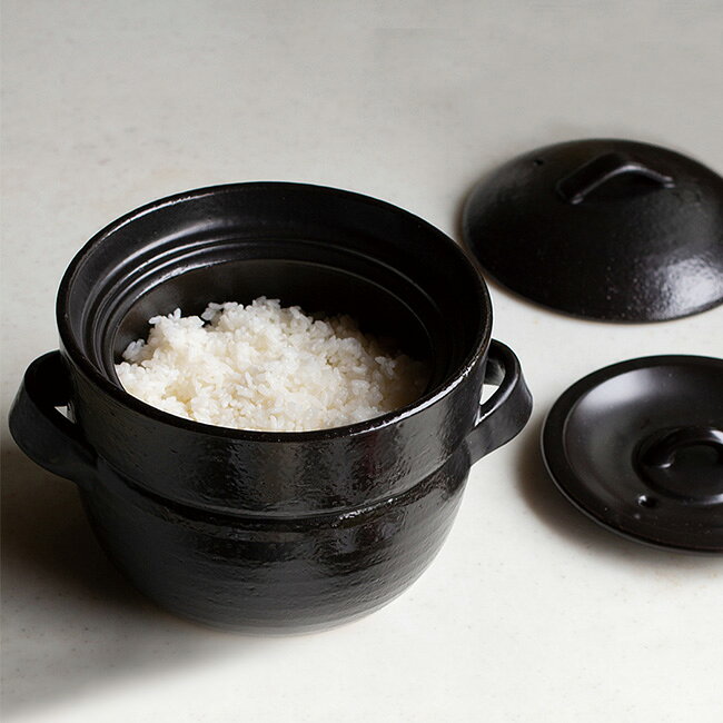 キレイスポットの【特典あり】TOJIKI TONYA トウジキトンヤ 萬古焼 BANKOのご飯鍋 二重蓋 2合炊 15241[ご飯鍋 土鍋 ごはん 鍋 2合 直火炊き 炊飯土鍋 炊飯 ガス対応 耐熱 蓋 二重 シンプル 炊飯鍋 ごはん炊き 吹きこぼれにくい 米炊き] 即納｜アングル2