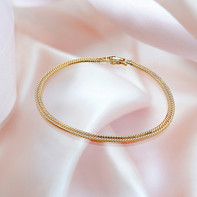 18金 刻印付 12面トリプルカット 喜平ブレスレット[K18 ゴールド 喜平 ブレスレット 喜平チェーン トリプル編み K18ゴールド 全長18cm 男性 女性 メンズ レディース おしゃれ] メーカー直送 1-2W