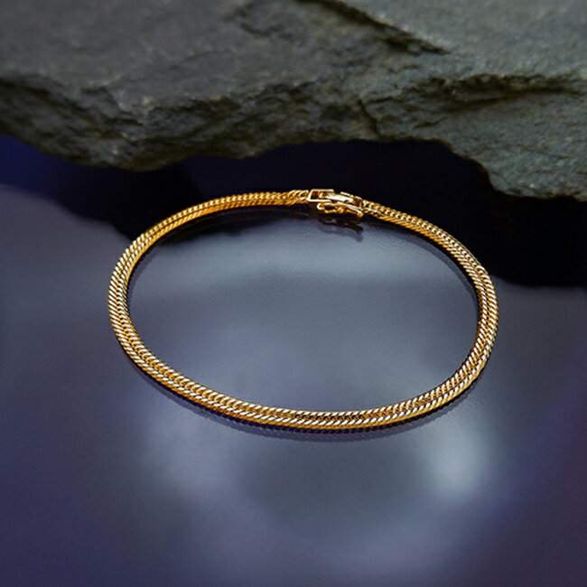 18金 刻印付 12面トリプルカット 喜平ブレスレット[K18 ゴールド 喜平 ブレスレット 喜平チェーン トリプル編み K18ゴールド 全長18cm 男性 女性 メンズ レディース おしゃれ] メーカー直送 1-2W