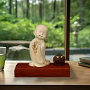 黄楊彫り お地蔵様[お地蔵さん置物 木彫り おじぞう様 仏像 地蔵様 台座 香炉 付き 和室 リビング 書斎 オフィス 置き物 置物 お地蔵さん 高級 黄楊 木...