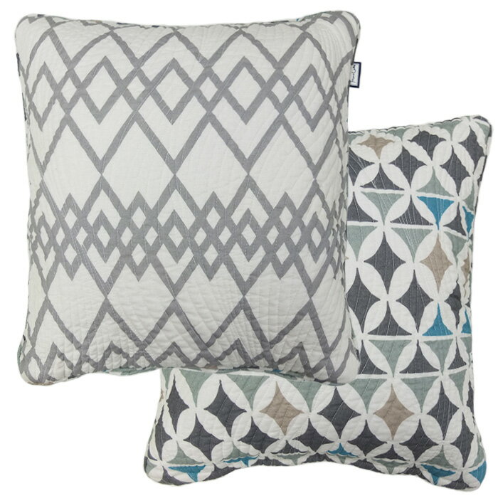 クッションカバー 洗える 綿 キルトクッションカバー Graynet・グレイネット 45×45cm(中材別売り)両面キルト 北欧 モダン クッションカバー ※クッション は別売りです。 人気 おしゃれ MintCake 誕生日 プレゼント 実用的 [2]