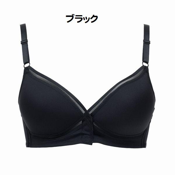 ルシアン 前あき ノンワイヤー ブラ 25SFB723 クロスメッシュ 吸汗速乾 ムレにくい ブラジャー インナー 肌着 下着