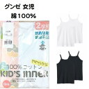 2枚組 グンゼ 子供肌着 キャミソール シャツ インナー キッズ 女の子 100cm〜160cm 綿100％ AF4150C