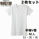 グンゼ 紳士 快適工房 M・L ・LL・3L・4L 肌着 半袖 V首 2枚セット価格 KQ5015 シャツ メンズ インナー 肌着 綿100% 日本製 送料無料(メール便)大きいサイズ(4)