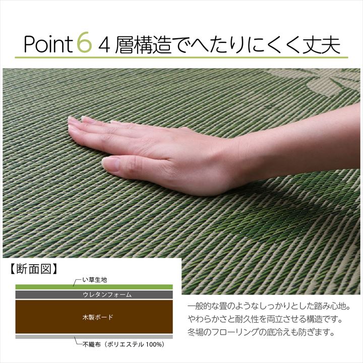 国産い草日本製置き畳ユニット畳約82times;82cm単品簡単和室デザインアレンジオリジナルリーフマット敷物座布団8909509