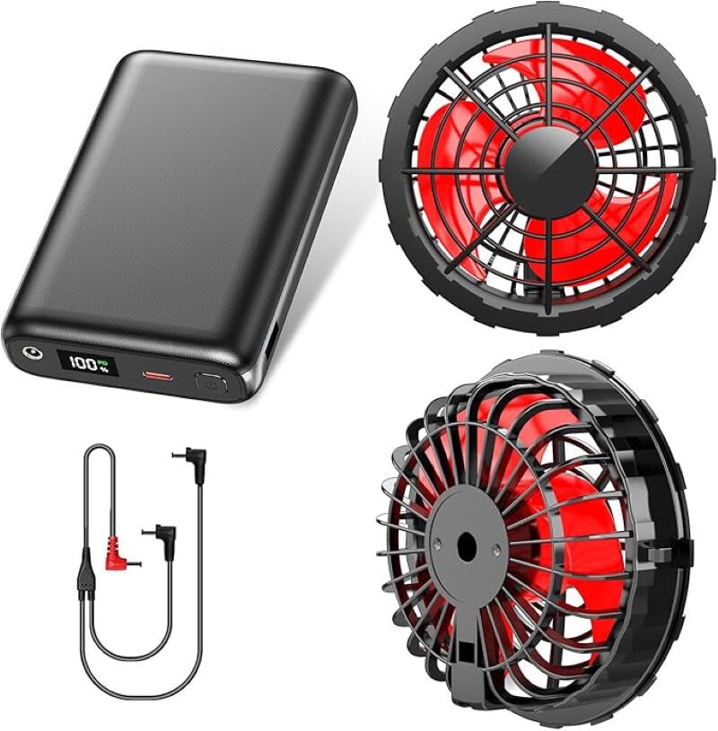 【期間限定★500円クーポン!】空調作業服 ファンバッテリーセット 33V 超高出力 26000mAh/96.2Wh大容量 日本製ブラシレスモーター 187L/S暴風 超軽量 バッテリー 4段階風速調節 9cm服穴径対応 作業ジャケット 空調ウェア用 作業着長袖 アクセサリー 暑さ対策 釣り 男女兼