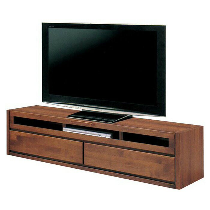 乐天商城 - テレビ台 ローボード 完成品 幅150cm テレビボード アルダー無垢 木製 北欧 安い おしゃれ 日本製 フラップ扉 TVボード リビング収納 ロータイプ ダークブラウン 150