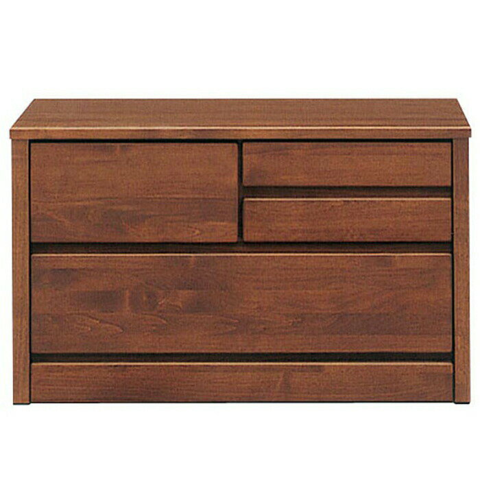 チェスト タンス ローチェスト 幅80cm 完成品 2段 北欧 アルダー無垢 木製家具 リビング収納 国産 ロー..