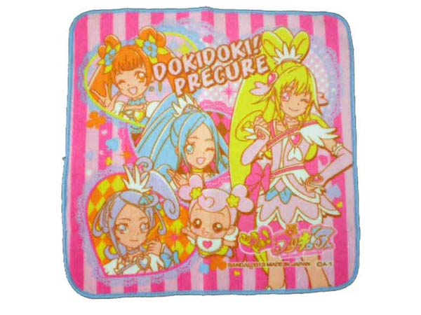 ドキドキ！プリキュア☆タオルハンカチ/ミニハンカチ/通園・通学時の必須アイテム/キャラクターハンカチ/プリントハンカチ