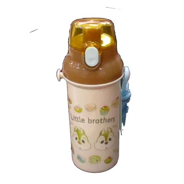 【訳あり商品】チップ&デール/ディズニー☆ダイレクトボトル/直のみスポーツボトル/プラボトル/開閉プッシュ式/ショルダーベルト付/ランチグッズ◇日本製◇