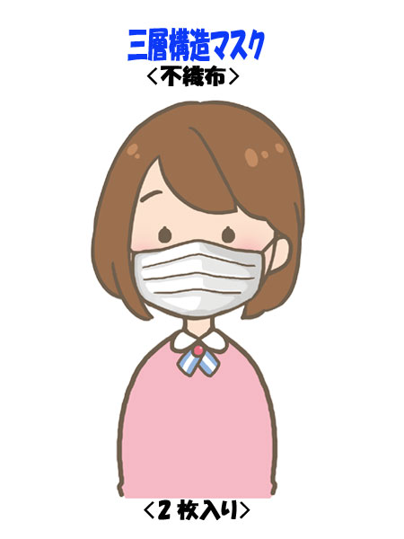 【緊急】在庫あり 不織布マスク サージカルマスク マスク 使い捨てマスク　大人　使いきりプリーツマスク 使い捨てマスク 使い切り かぜ 花粉 ホコリ 黄砂 PM2.5 3層構造 男女兼用 2枚入り