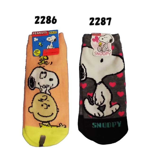 ジュニア/レディース☆PEANUTS(ピーナッツ)スニーカーソックス/スヌーピー/カバーソックス/キャラックス