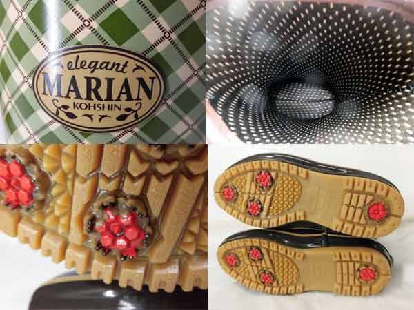 レディース/婦人☆チェック柄レインブーツ/ほかほかあったか防寒ウレタンメッシュ使用/スパイクピンソール◇弘進ゴム◇