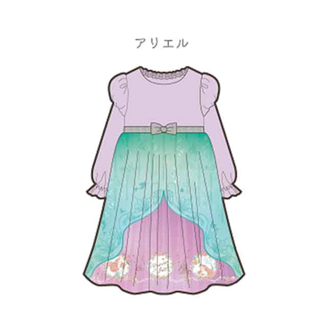 ディズニープリンセス アリエル/リトルマーメイド☆アクセサリー付き変身ドレス なりきり変身パジャマ 女の子/100cm/110cm/120cm130cm◇タキヒョー◇