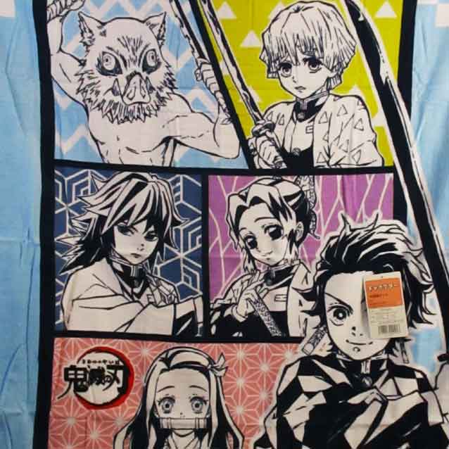 鬼滅の刃★お昼寝ケット タオルケット きめつのやいば グッズ ブランケット 大判バスタオル キャラクター アニメ 漫画 綿100％◇バンダイ◇ 2