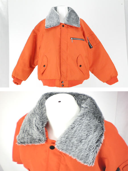 【訳あり商品】キッズ/子供★裏ボア鳶ジャンバー/ドカジャン/衿ボア取り外し可能/防寒ジャンパー