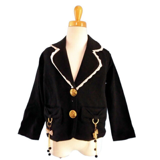 子供/キッズ/女の子☆SAUCY(サウジー)/ストレッチジャケット/アクセサリー使いジャケット/テーラードジ..