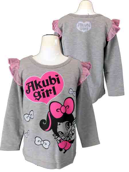 あくび☆Akubi girl/プリント長袖Tシャツ/デザインTシャツ/キッズ/女の子/子供◇110cm/120cm/130cm◇レビューお願いしますm(__)m