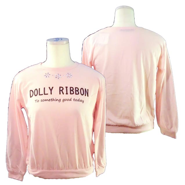 ◇　商品情報 【Dolly Ribbon】ドーリーリボンのカットソー。 ふわっとゆるTシャツ。 胸元のラインストーンが キラキラのおしゃれなデザインです♪ パンツやスカートと合わせて可愛らしく 着こなしてくださいね。 ◇　素材 本体：ポリエ...