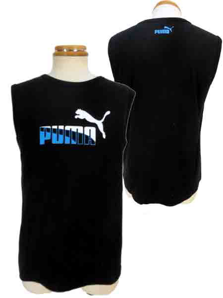 ジュニア/男の子/子供★PUMA(プーマ) スリーブレスシャツ/フロントプリント/クルーネック/カラーTシャツ