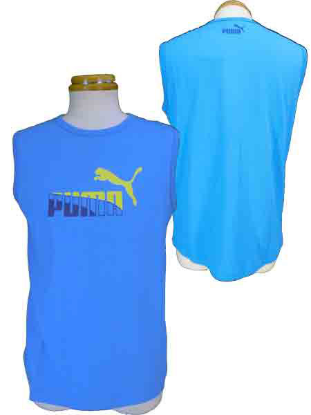 ジュニア/男の子/子供★PUMA(プーマ) スリーブレスシャツ/フロントプリント/クルーネック/カラーTシャツ
