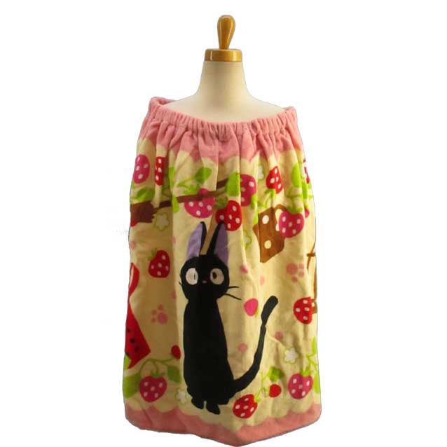 スタジオジブリ/魔女の宅急便/ジジ☆プールタオル ラップバスタオル/まきまきタオル/スナップ付タオル/..