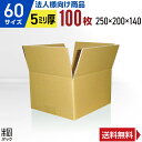 【法人特価】ダンボール 段ボール 60サイズ 100枚 (無地 5mm厚 250x200x140) 段ボール ダンボール箱 60サイズ 収納 梱包 宅配 60 ...